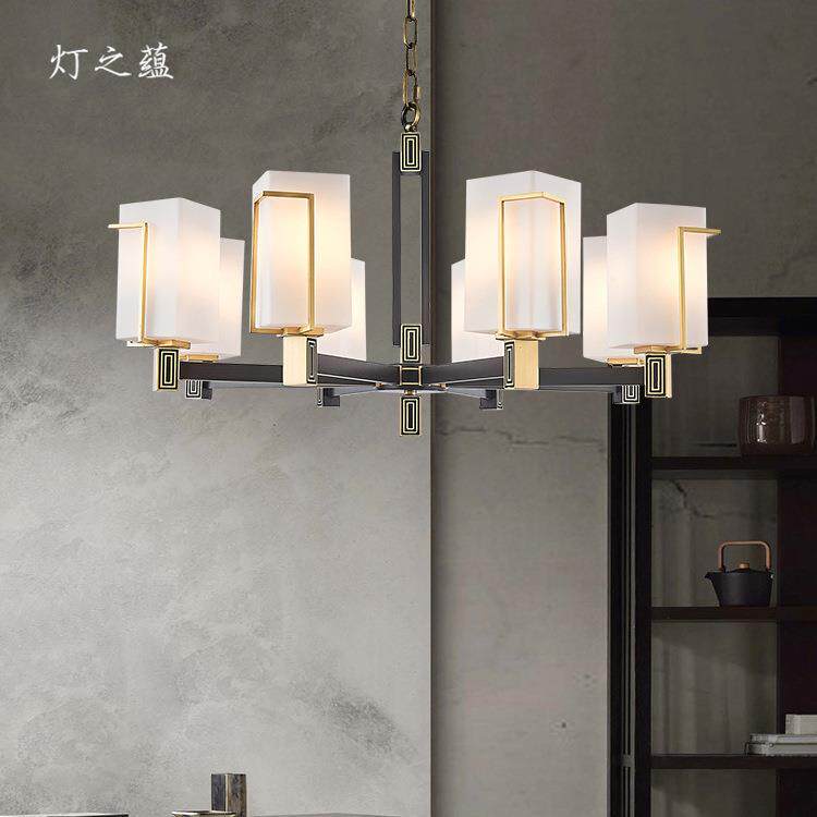 【青黛】新中式全铜客厅吊灯现代家用禅意中国风设计餐厅别墅大灯