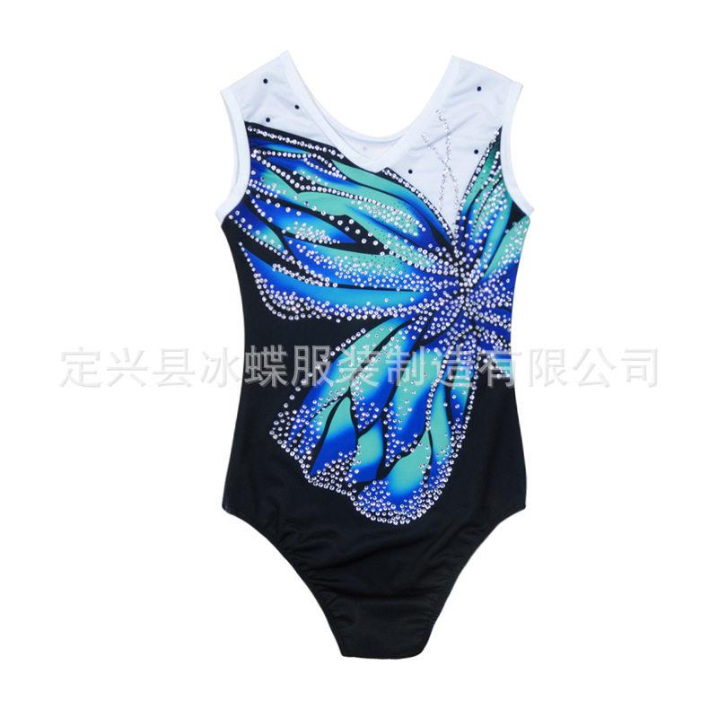 LIUHUO体操服竞技儿童女专业演出服蓝色BD384滑雪服