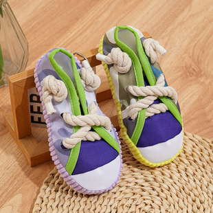 狗狗咬咬鞋发声磨牙耐咬玩具鞋子棉绳结训练泰迪小型犬宠物狗玩具