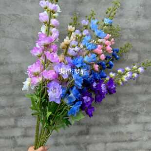 新款法式灵动大飞燕仿真花婚礼装饰地排插花紫罗兰线条挑高飞燕草