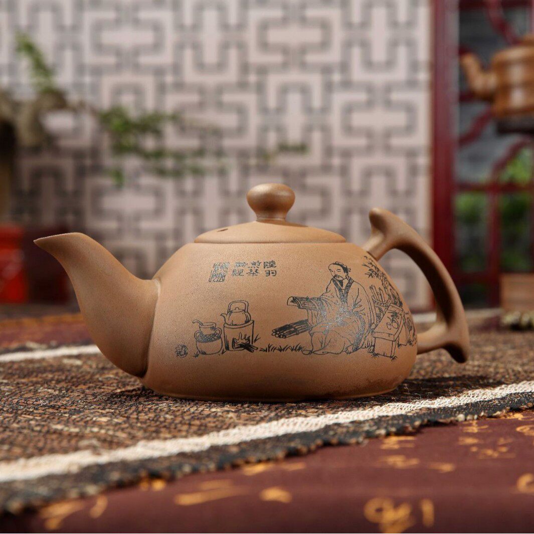 围炉煮茶手工粗陶煮茶鸟壶仿古陶土壶特色工夫茶壶明火电磁两用