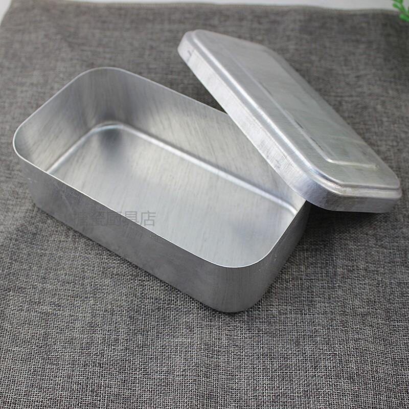 老式铝饭盒怀旧加厚大号便当盒复古饭盒消毒实验盒长方形铁饭盒