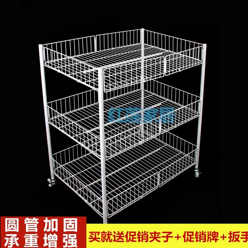 促销花车货架三层售甩摆地摊商场超市手推折叠带轮服装展示台
