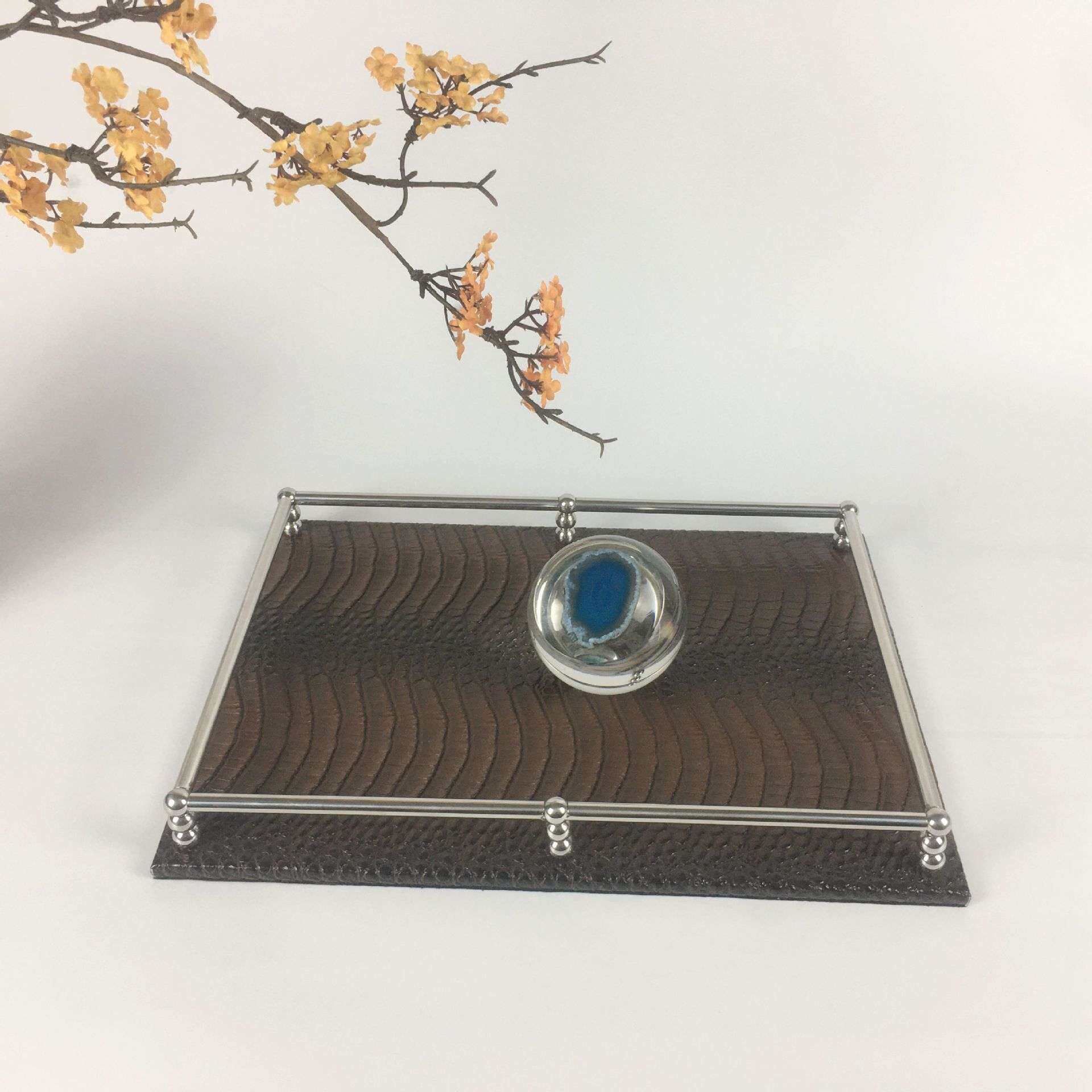 工厂 现代简约客厅餐厅蛋糕甜品水晶/葫芦串金属托盘摆件