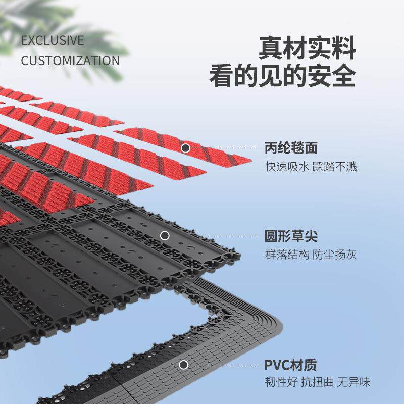 商用pvc雪天防滑地垫进门入户门口台阶户外迎宾酒店脚垫防水地毯