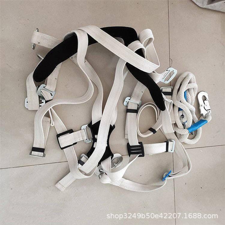 白色蚕丝安全带全身五点式速降逃生腰带悬挂式绝缘防潮安全吊带