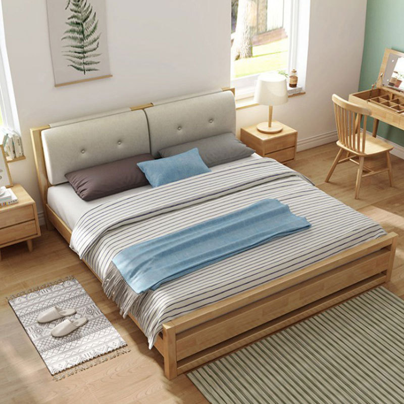 北欧实木床小户型双人床1.5m单人床1.8米经济型主卧家具储物婚床