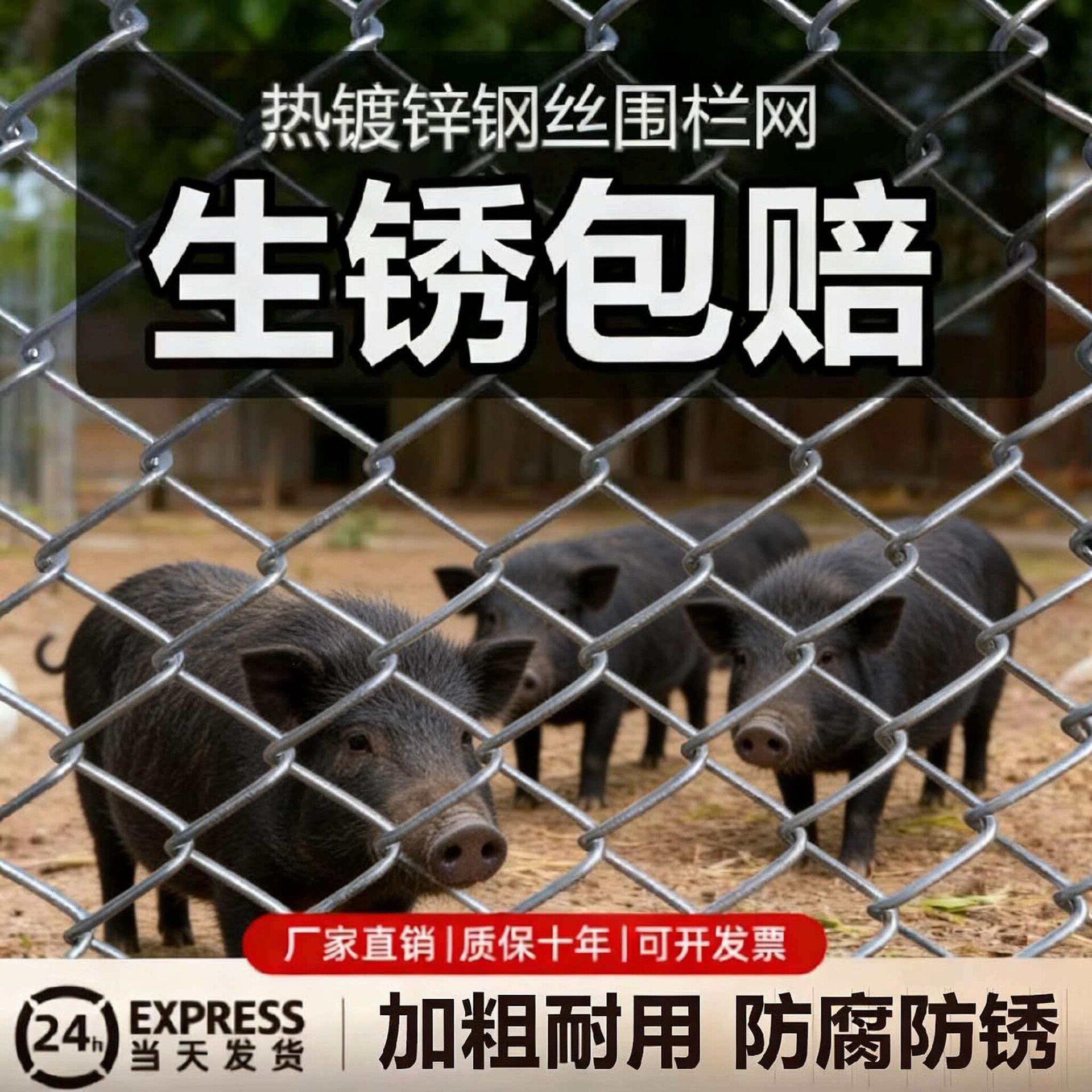 镀锌铁丝网钢丝网围栏栅栏户外护栏网家用养殖牛羊拦鸡网菜园防护