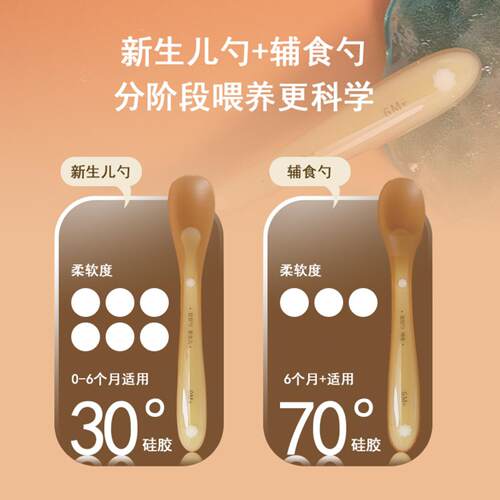 新生婴儿专用硅胶辅食勺软勺宝宝