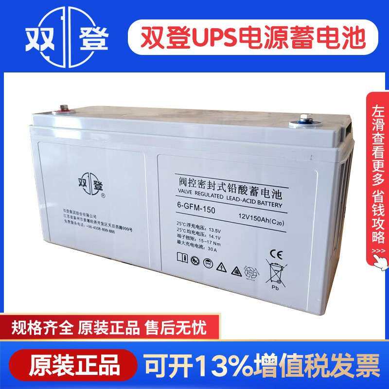 蓄电池太阳能ups电池不间断电源EPS直流屏 双登6-GFM-100铅酸电瓶