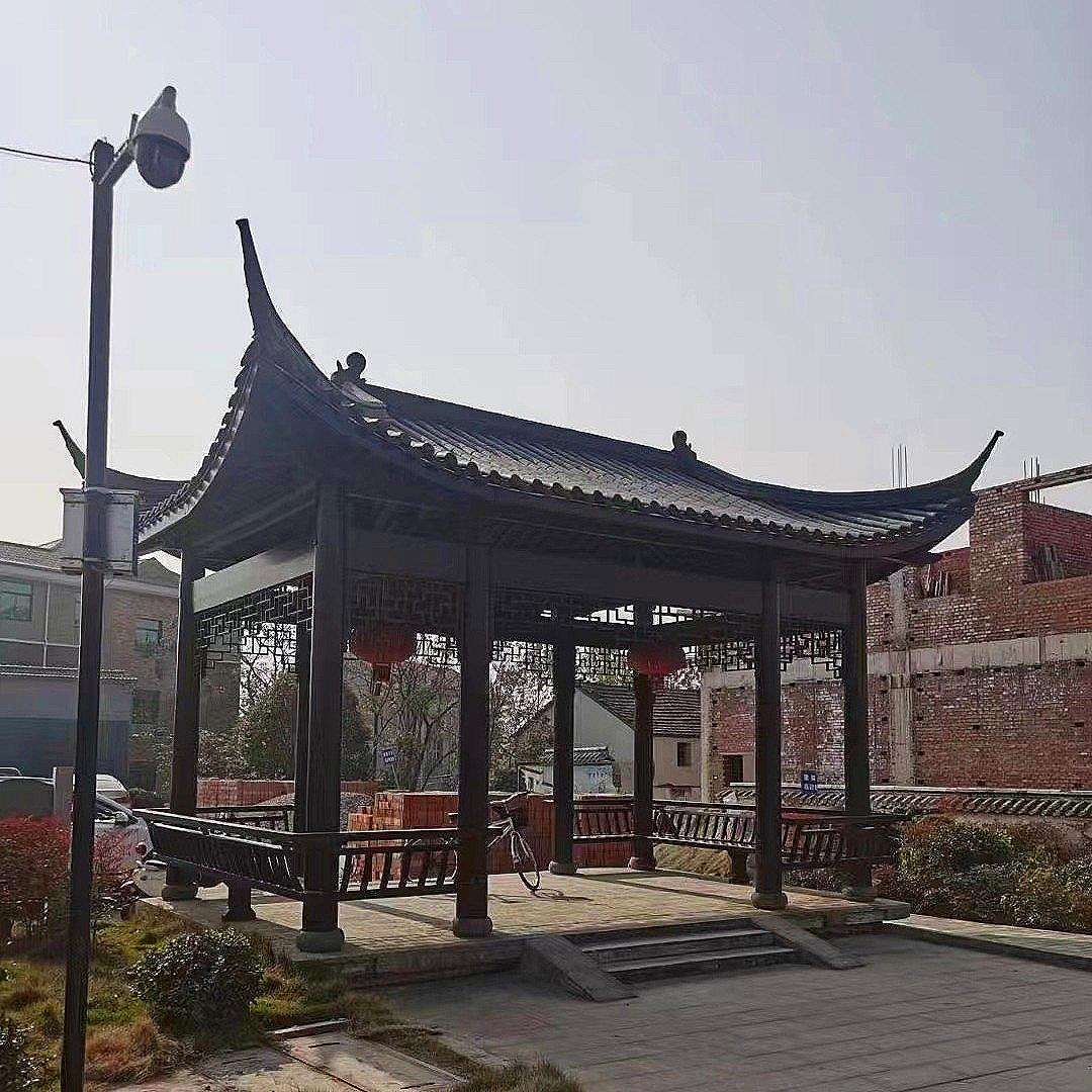 古建防腐实木水榭凉亭户外碳化廊桥文化长廊公园休闲文化走廊