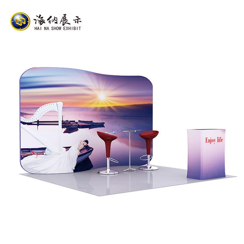 快幕秀厂家拉网广告展示架会议签到直播弧形S型快展广交会快幕秀