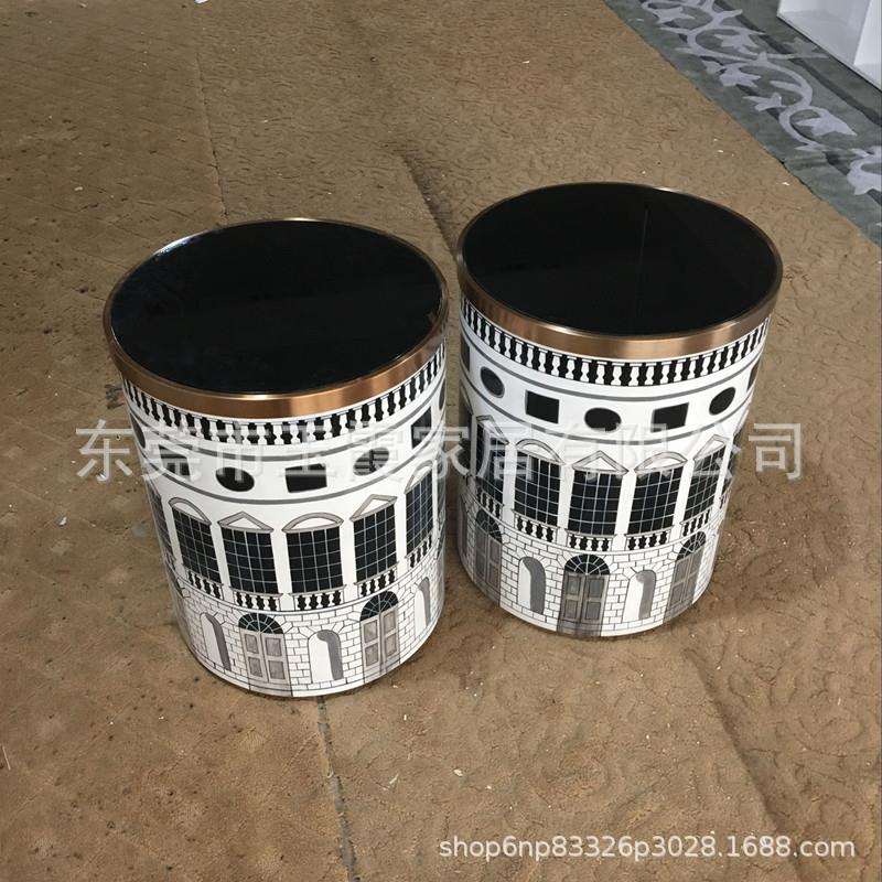 客厅钢化玻璃个性大师手绘角几轻奢沙发边几卧室创意圆形床头桌子
