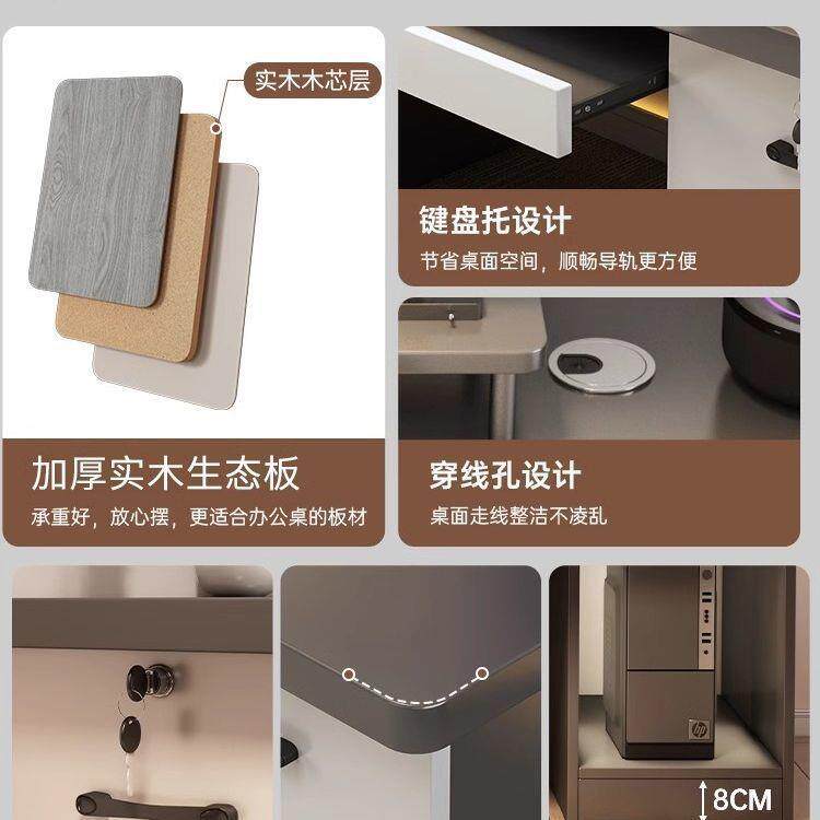 实木电脑桌台式带抽屉书桌家用学习桌现代简约办公电脑桌卧室新品