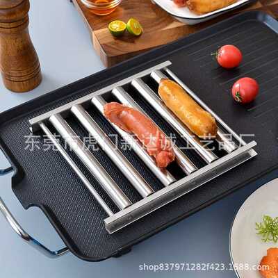 Sausage Roller Rack热狗架可拆卸不锈钢烤肠仔架滚动烧烤架