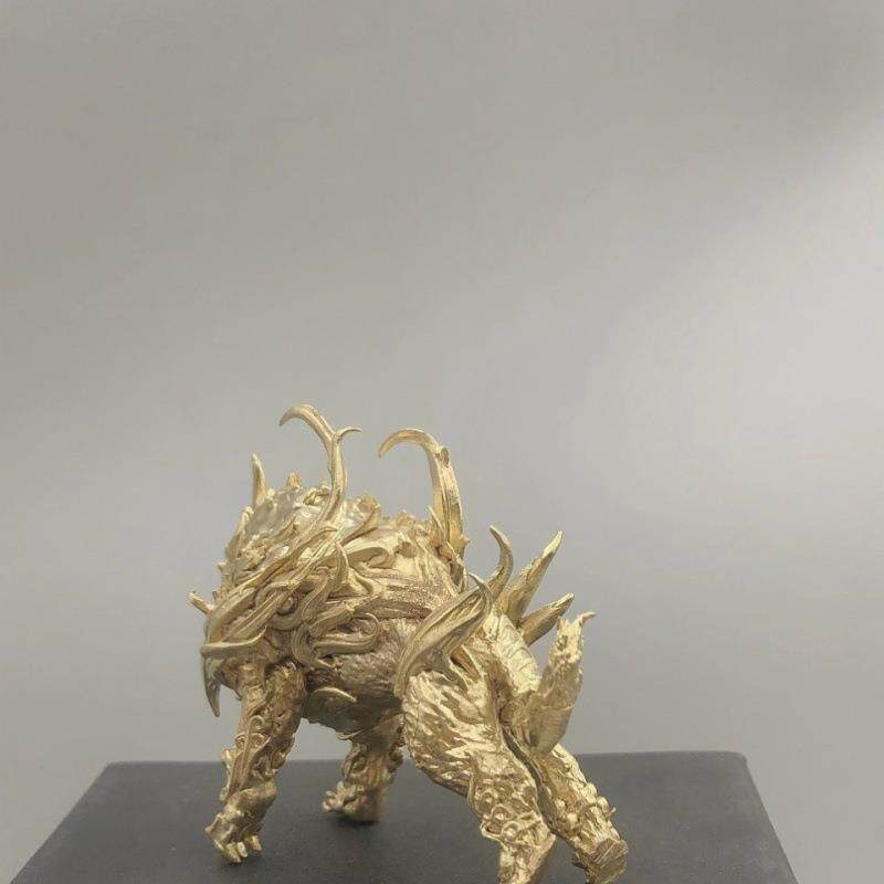 上古神兽穷奇麒麟白泽纯铜实心霸气摆件混沌饕鬄梼杌狴犴宪章螭吻