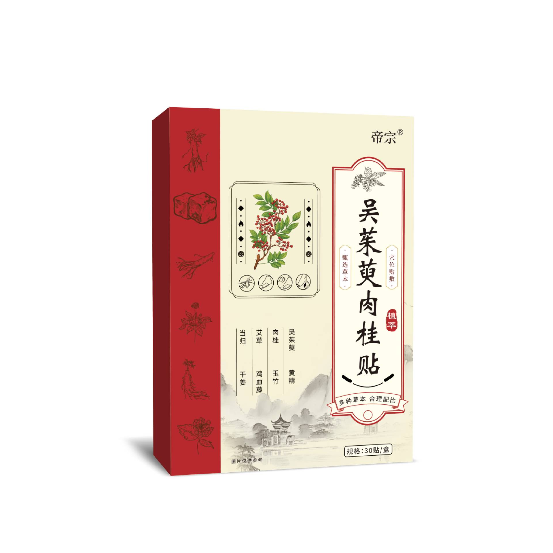 帝宗吴茱萸肉桂贴穴位艾灸贴