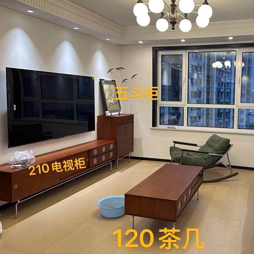 北欧中古实木电视柜家用客厅靠墙复古储物柜简约小户型收纳置物柜