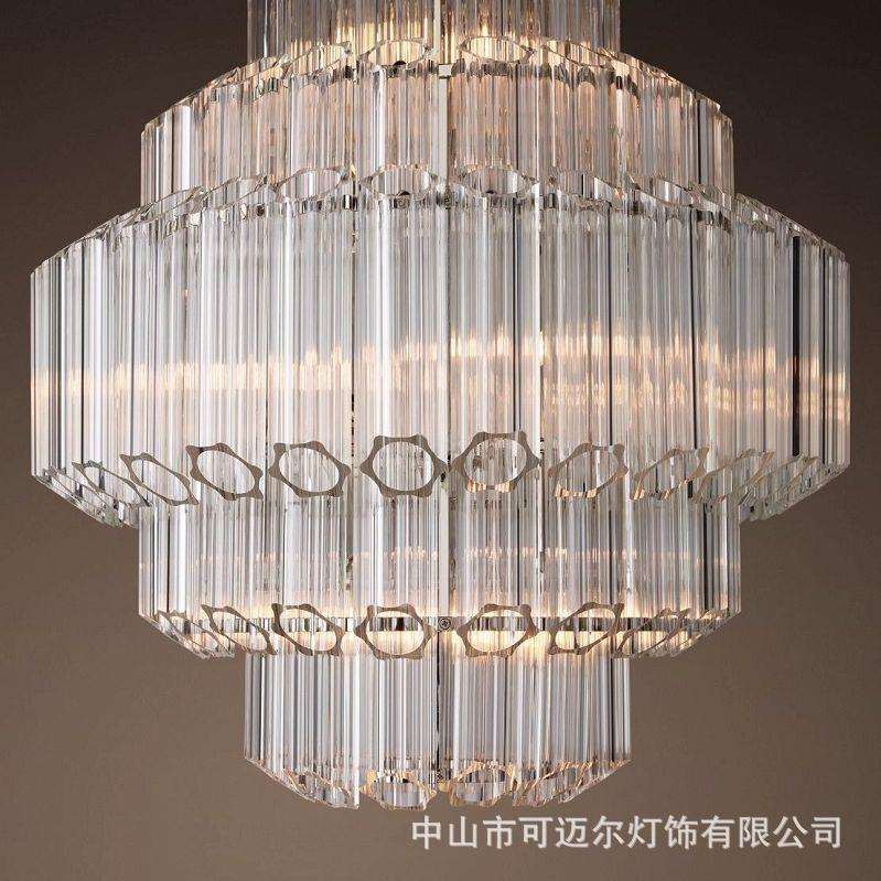 RH美式梅花玻璃管吊灯现代简约客厅奢华设计师软装别墅大气吊灯具