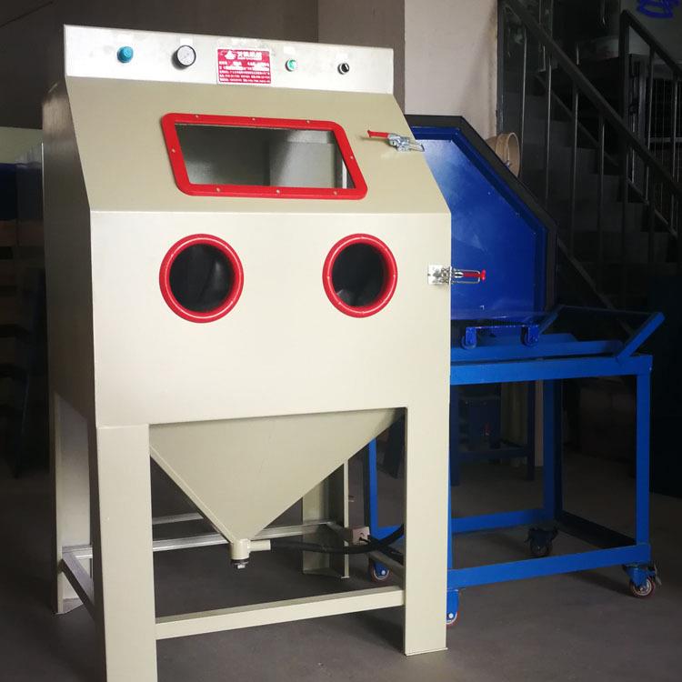 推车转盘喷砂机汽车配件重型工件喷砂增强附着力打砂机手动喷砂机