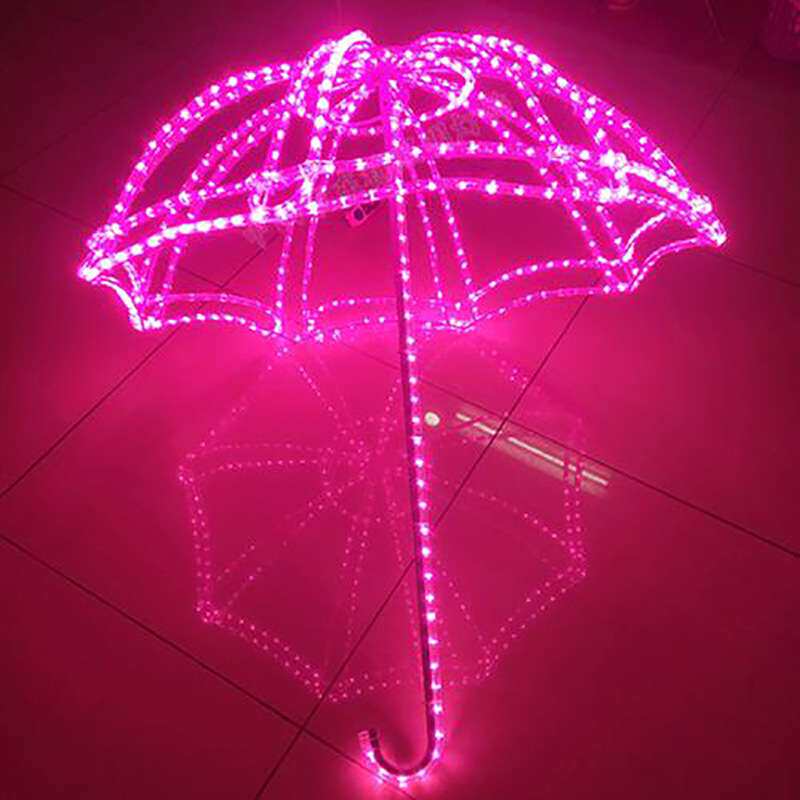 LED梦幻灯光节 铁架彩虹管 雨伞造型灯户外景观造型灯户外装饰灯