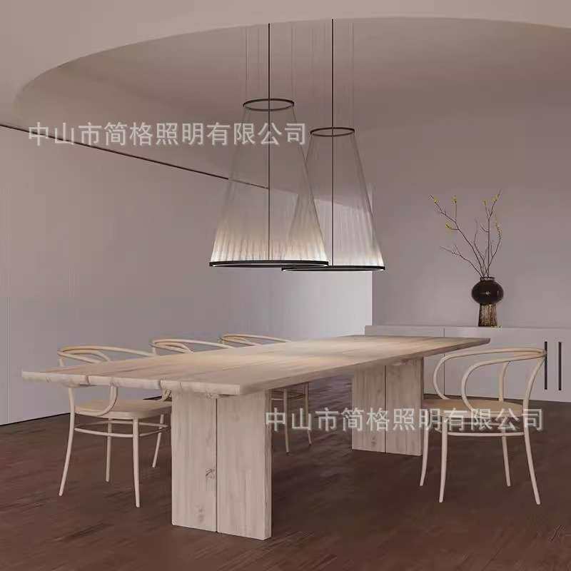西班牙设计师餐厅吊灯loft别墅挑空客厅流苏线性艺术楼梯灯