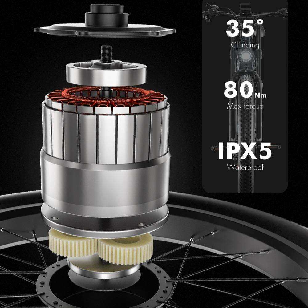 欧洲海外仓48V17.5AH电动雪地车7速26寸八方电机智能车