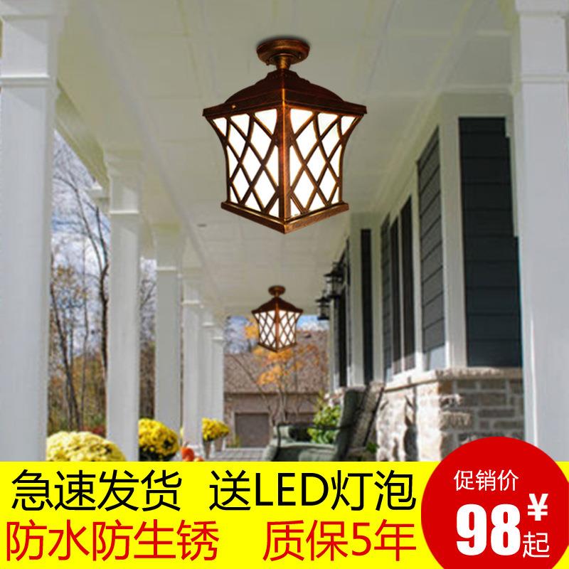 户外吸顶灯欧式复古室外防水别墅庭院灯阳台大门口过道走廊凉亭灯