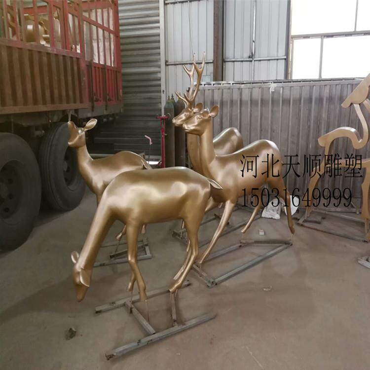 厂家供应纯铜梅花鹿 梅花鹿一对 铜麋鹿雕塑