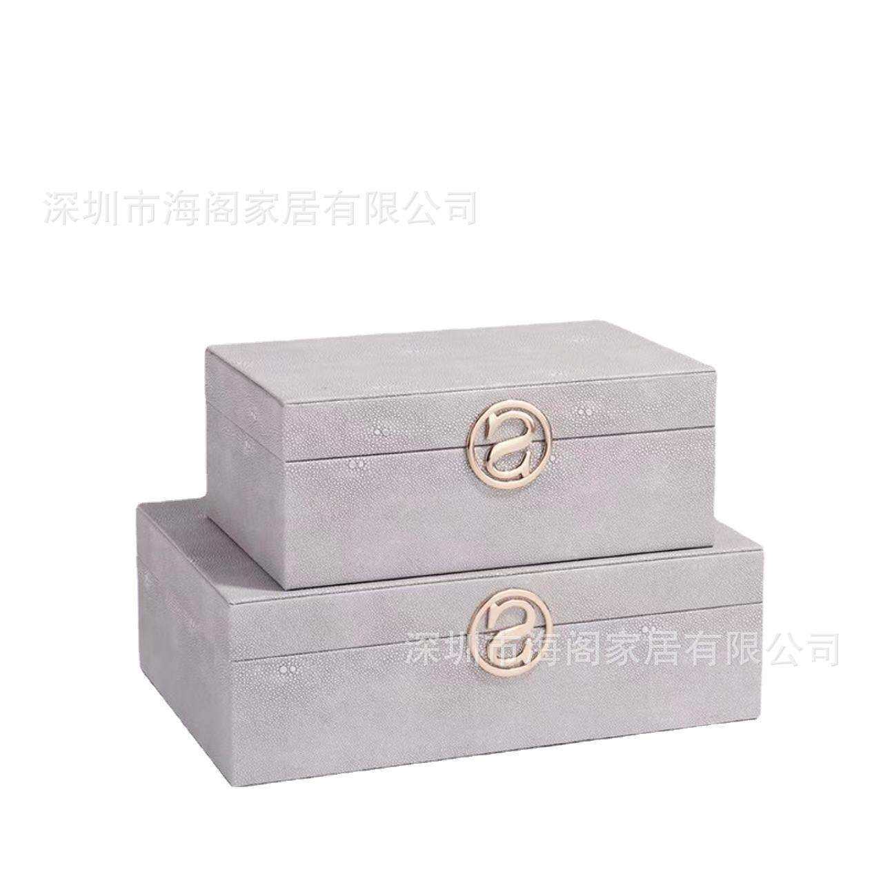 新中式首饰收纳盒轻奢家居红色+白色S扣装饰盒子软装饰品摆件