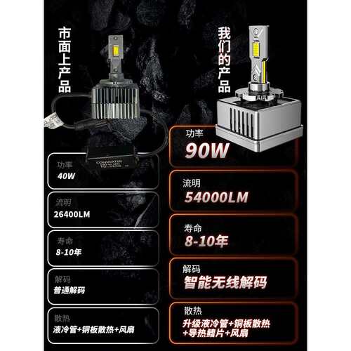M13D系列改装原车氙气灯灯泡超亮d1sD3 D2 D4S D5S带解码D系列LED
