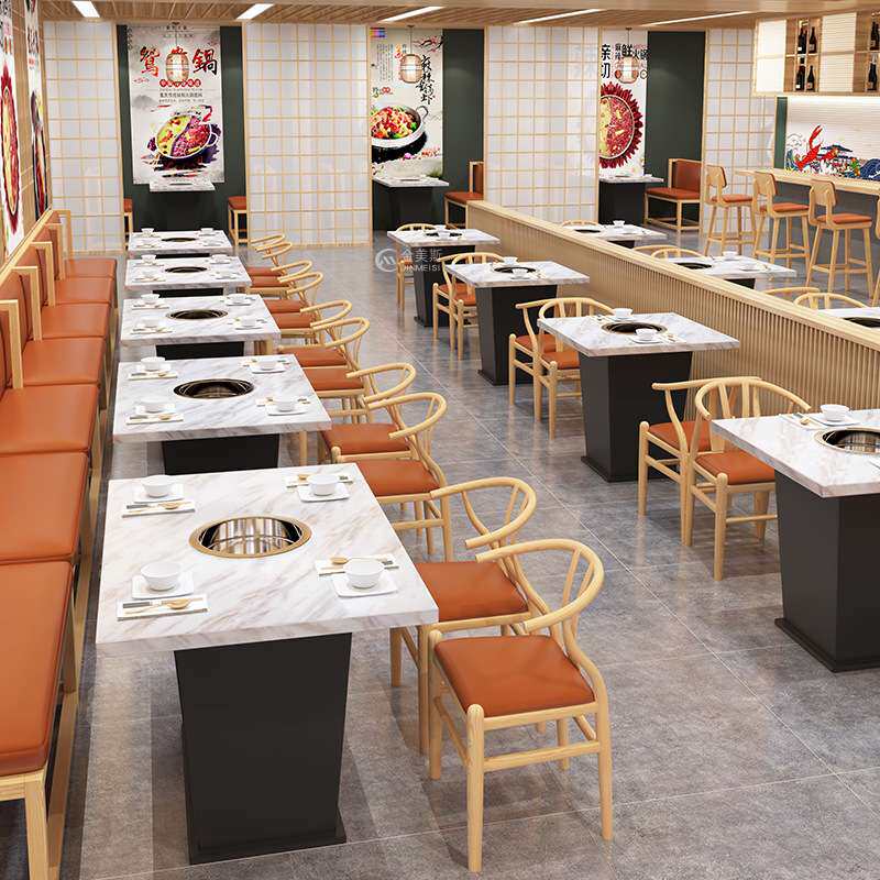 主题餐饮店火锅店桌椅烤肉店西餐厅卡座沙发饭店餐馆餐桌椅