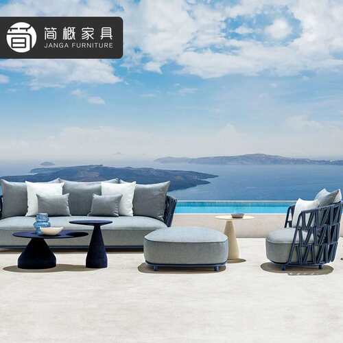户外花园庭院沙发别墅藤编沙发家具休闲酒店露台防水防晒藤沙发
