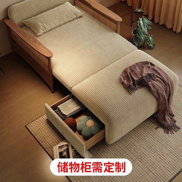 北欧实木沙发转角贵妃冬夏两用简约家用小户型组合日式原木风沙发