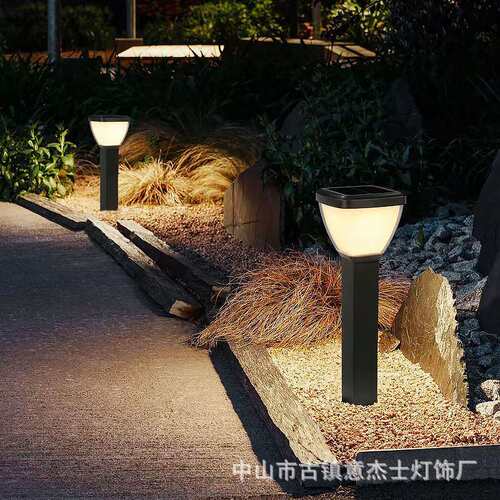 跨境货源户外太阳能市电现代小区个月庭院灯柱头灯花园私模草坪灯