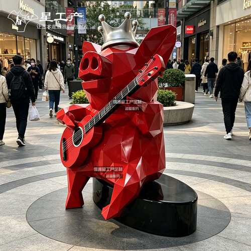 大型不锈钢雕塑制定切面小猪雕塑户外广场园林创意景观装饰摆件