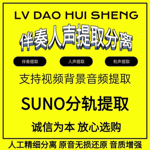Suno分轨视频背景音频提取人声分离伴奏分离音质无损可优化提升