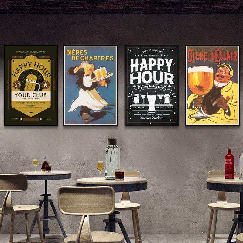 酒吧装饰画精酿啤酒KTV墙面壁画工业风复古怀旧小酒馆清吧挂画