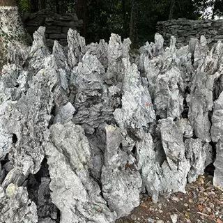 花园英石假山鱼池造景园林置石黄蜡石景观石假山水系驳岸石奇石