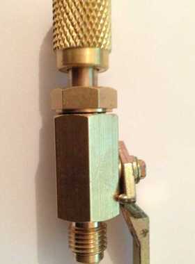 R12 R134a R410a 制冷球阀加液接头 F5/16SAE-1/4SAE B