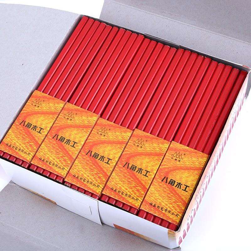 山城牌八角木工笔和八角全红铅笔