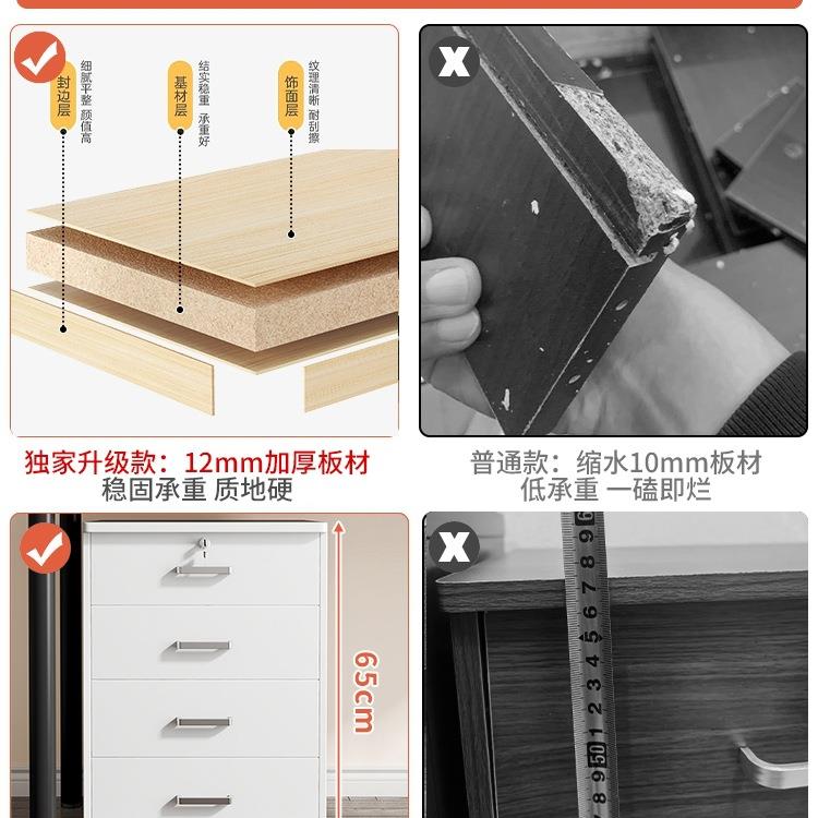 文件柜资料柜办公室置物柜桌下柜子储物柜木质收纳柜带锁矮柜边J^