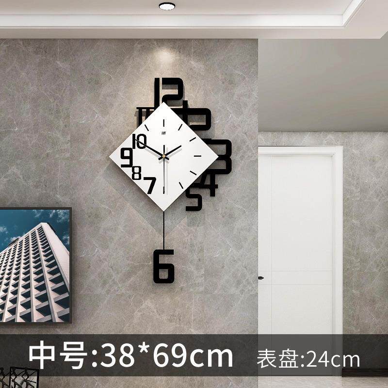 客厅挂钟壁挂式钟表现代简约高级家用木质静音餐厅玄关装饰时钟