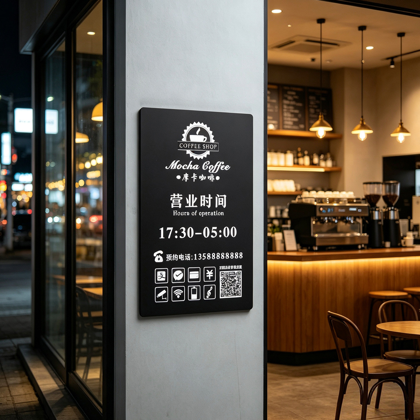 营业时间告示牌温馨提示牌定制