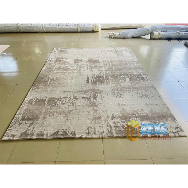新中式手工腈纶水墨画别墅客厅茶几沙发地毯大厅接待室贵宾室满铺