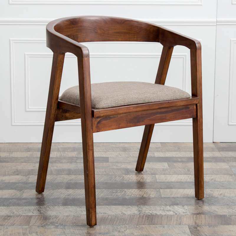 复古实木餐椅简约餐厅饭店靠背椅泡茶桌椅子办公会议椅书椅洽谈椅