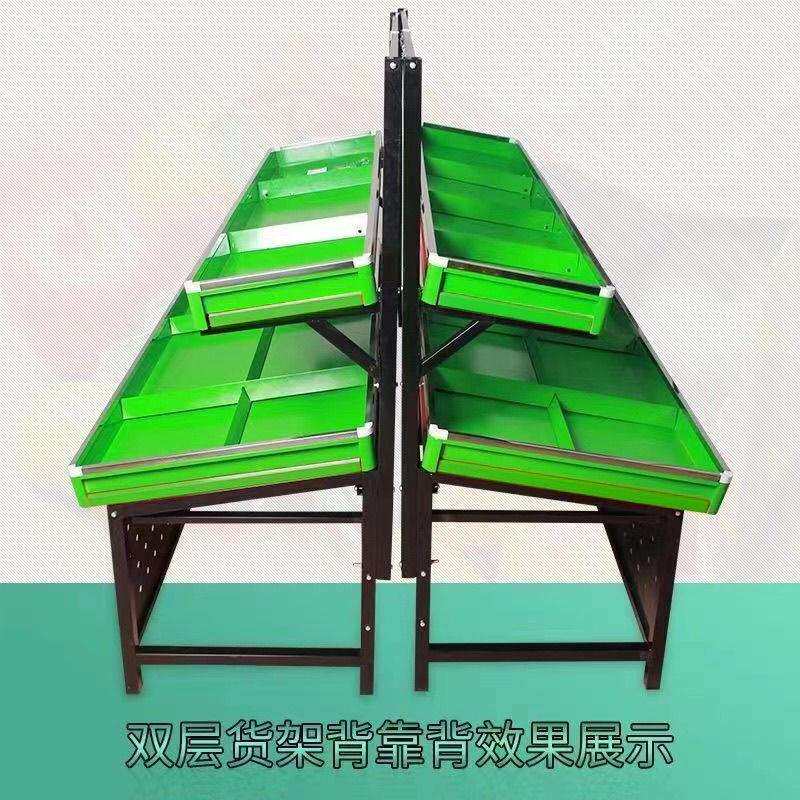 新款果蔬菜货架生鲜超市菜架双层三层水果店货架多层架子商用菜架