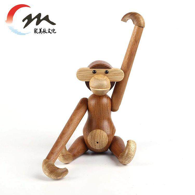 工艺品摆件欧式木质工艺品 北欧丹麦木偶 沙比利猴子