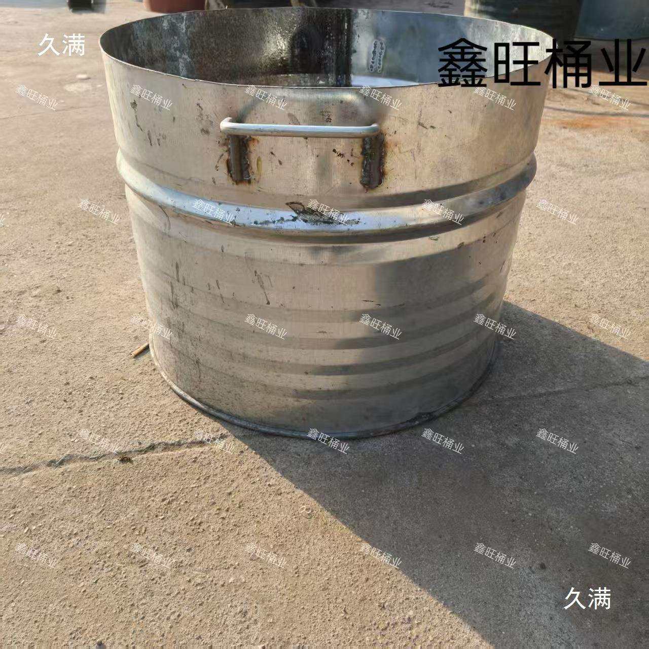 100升半截加厚铁桶旧桶大口工地铁皮桶柴油桶砂浆铁桶颜色随机