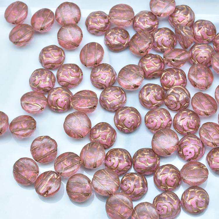 新款捷克玻璃珠preciosa宝仕奥莎玫瑰 29色8mm，12mm 散珠100克装
